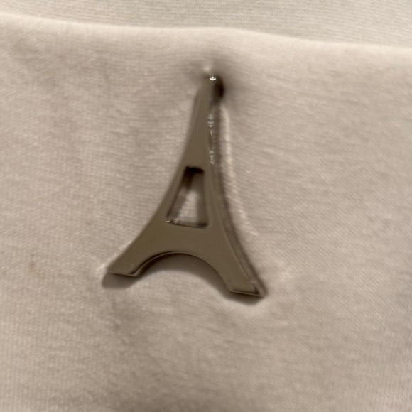 Manière De Voir EUC Size 4 Creamy White Short Sleeve Eiffel Tower Emblem Dress - Picture 7 of 10